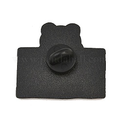 クマのリマインダーエナメルピン  合金製のモチベーションを高める引用句入りラペルピン（バックパックや衣類用）  ブラック  キャメル  28x31mm&nbsp;AL-CBA1C64-05A-EB