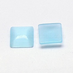 キャッツアイカボション  正方形  淡いターコイズ  10x10x2.5mm&nbsp;CE-J006-10x10mm-23