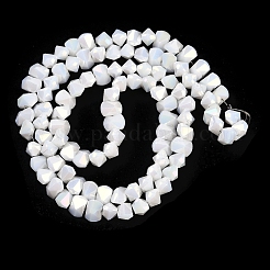 電気メッキガラスビーズセット  多面カット  メッキabカラー  コーン  ホワイト  5x6.5x5mm  穴：1.2mm  約95~100個/連  18.66~19.06''（47.4~48.4センチメートル）&nbsp;EGLA-B009-05A-12