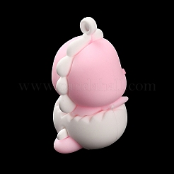 漫画のPVCプラスチックペンダント  赤ちゃん恐竜のチャーム  ピンク  47x26x29.5mm  穴：3.5mm&nbsp;KY-D018-03A