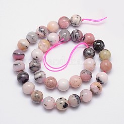 ラウンド天然のピンクオパールビーズ連売り  12mm  穴：1mm  約34個/連  15.5インチ&nbsp;G-I161-12mm