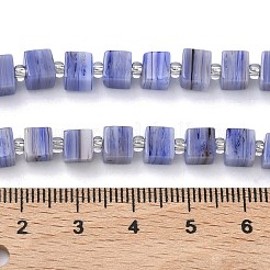 手作りランプワークビーズ  キューブ  ガラススペーサービーズ付き  藤紫色  5.5~6x5.5~6x5.5~6mm  穴：0.8mm  約65個/連  15.94''（40.5センチメートル）&nbsp;LAMP-B022-01Q