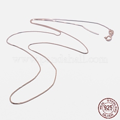 925 Sterling Silver Box Chain Necklaces&nbsp;STER-F039-45cm-05RG