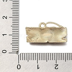 合金エナメルチャーム  カウボーイの文字が入った長方形のチャーム  ゴールドカラー  サドルブラウン  11.5x22.5x2mm  穴：1.6mm&nbsp;ENAM-S021-02G-B
