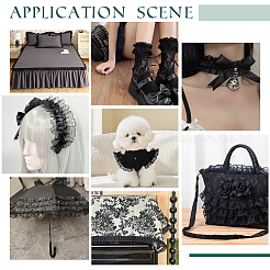 Polyester Lace Pleated Ribbons&nbsp;SRIB-WH0011-468A