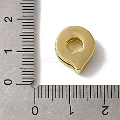 真鍮製マイクロパヴェキュービックジルコニアビーズ  鉛フリー＆カドミウムフリー  長持ちメッキ  18KGP本金メッキ  文字Q  12x13.5x5mm  穴：9x2mm&nbsp;KK-H487-25G-17