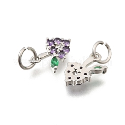 Brass Micro Pave Cubic Zirconia Charms&nbsp;KK-Z156-16P