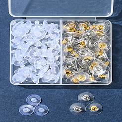 Brass Bullet Clutch Bullet Clutch Earring Backs with Pad&nbsp;KK-FS0001-43