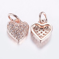 Long-Lasting Plated Brass Micro Pave Cubic Zirconia Charms&nbsp;X-ZIRC-F069-41RG