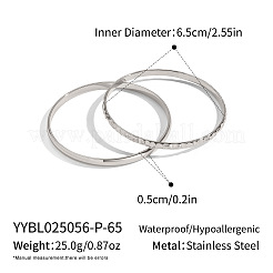 2Pcs 2 Styles Classic 304 Stainless Steel Bnagles Set for Women&nbsp;DB9635-4