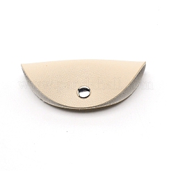 レザーデータケーブル収納バンド  鉄のスナップボタン付き  フラットラウンド  パパイヤホイップ  89x80x6mm&nbsp;AJEW-WH0230-37B