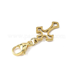 6Pcs 2 Colors Cross 304 Stainless Steel Pendant Decorations&nbsp;HJEW-JM04495