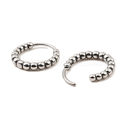 316サージカルステンレスフープピアス  アンティークシルバー  14.5x15.5x2.5mm&nbsp;EJEW-D096-05E-AS