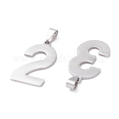 10Pcs 10 Style 201 Stainless Steel Pendants&nbsp;STAS-UN0024-98