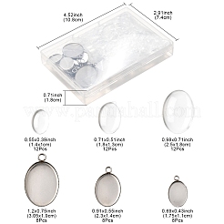 DIY Oval 304 Stainless Steel Pendant Making Kits&nbsp;DIY-FS0008-29