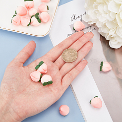 樹脂ビーズ  模造食品  桃  ドリルなし/穴なしビーズ  DIYの工芸品やジュエリー作り  ピンク  20.5x17.5x16.5mm  16個/箱&nbsp;RESI-AR0001-02