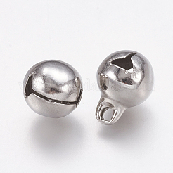 変色しにくい304ステンレススチールのベルチャーム  ステンレス鋼色  13x10mm  穴：2mm&nbsp;A-STAS-L021-07C