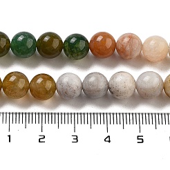 天然竹葉瑪瑙とインディアンアゲートのビーズ連売り  グラデーションスタイル  ラウンド  6mm  約63個/連  15.35''（39センチメートル）&nbsp;G-B095-A04-01