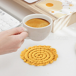 Bohemia Handmade Woven Cotton Coaster&nbsp;AJEW-WH20020-294A