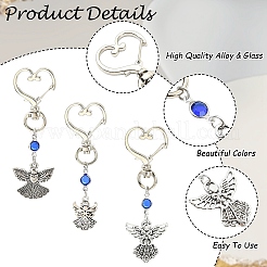 15Pcs 15 Styles Alloy & Glass Pendant Decorations&nbsp;HJEW-YW00508