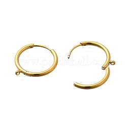 女性用 304 ステンレス スタッド イヤリング 金具  ラウンド  リング  イオンプレーティング（ip）  14KGP本金メッキ  16.5x1.5x15.5mm&nbsp;EJEW-M068-08G
