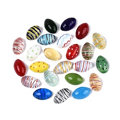 24Pcs Mxied Styles Handmade Lampwork Oval Display Decorations&nbsp;LAMP-N034-30