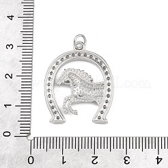Brass Micro Pave Clear Cubic Zirconia Pendants&nbsp;KK-B177-05C-P