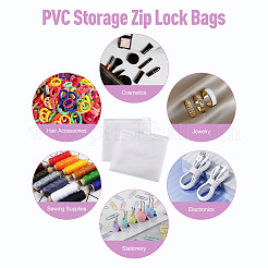 透明PVC製再封可能保存袋 20個  正方形  透明  10x10x0.05~0.7cm  片側の厚さ：5.5ミル（0.14mm）&nbsp;ABAG-TADJ0001-02