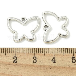 合金のチベット風チャーム  鉛フリー＆カドミウムフリー  蝶のチャーム  アンティークシルバー  13.5x17.5x2mm  穴：1.5mm&nbsp;TIBE-I026-5992AS