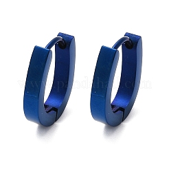 304ステンレススチール研磨効果フープピアス  イオンプレーティング（ip）  ブルー  15.5x13x3mm&nbsp;EJEW-M001-38A