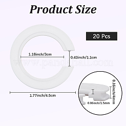PPプラスチックランプシェードリング20個  アダプターリング  ホワイト  44x44.5x4mm&nbsp;FIND-CN0002-53