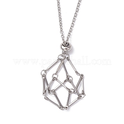 Crystal Holder Cage Necklace&nbsp;NJEW-JN04585