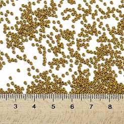 MIYUKIラウンドロカイユビーズ  日本製シードビーズ  15/0  （rr2312)マット不透明マスタード  1.5mm  穴：0.7mm  約27777個/50g&nbsp;SEED-X0056-RR2312