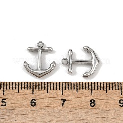 304ステンレススチールチャーム  ボートのアンカーチャーム  変色防止  ステンレス鋼色  13x11x2.5mm  穴：1.6mm&nbsp;STAS-L022-536P
