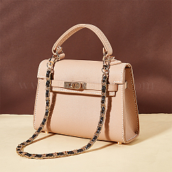 Cowhide Leather Purse Iron Chain Straps&nbsp;FIND-WH0156-32KCG