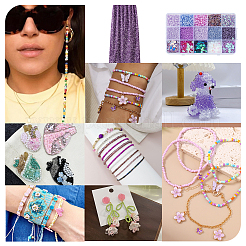DIY Purple Themed Jewerly Making Finding Kits&nbsp;DIY-ME0001-18