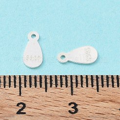 スターリングシルバー チェーン エクステンダー ドロップ 925 個  エクステンダーチェーンタブ  ティアドロップチャーム  s925スタンプあり  銀  8x3.5x0.5mm  穴：0.9mm&nbsp;STER-F053-05S