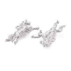 真鍮チャーム  馬のチャーム  プラチナ  13.5~14.5x26~27x4.5mm  穴：1.6~1.8mm&nbsp;KK-Q074-23P