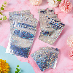 レーザー加工プラスチック製再封可能袋 60種類 3個  ホログラフィック長方形包装袋  トップセルフシールパウチ  スター  10~16x6~11x0.015cm  片側の厚さ：3.1ミル（0.08mm）  20個/スタイル&nbsp;ABAG-TA0001-56A