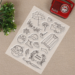 塩ビプラスチックスタンプ  DIYスクラップブッキング用  装飾的なフォトアルバム  カード作り  スタンプシート  葉の模様  16x11x0.3cm&nbsp;DIY-WH0167-56-67