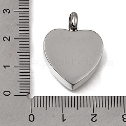 304ステンレスペンダント  空白タグのスタンプ  ハートチャーム  艶出し  ステンレス鋼色  26x20x7mm  穴：5mm&nbsp;SA-CBAA2E4-04B-P
