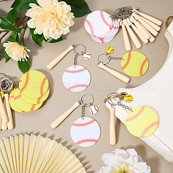 15Pcs Wood & Acrylic & Alloy Enamel Keychains&nbsp;KEYC-SW00029