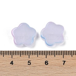 透明ガラスビーズ  スター  焼き付け塗料  ライトスチールブルー  14x15x5mm  穴：1.2mm&nbsp;DGLA-E004-03B