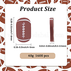 手作りポリマークレイカボション2袋  ラグビー  スポーツのテーマ  ブラウン  7~8x4~5x0.3~0.5mm  約800個/袋&nbsp;FIND-CP0003-87B