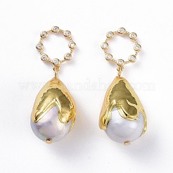Brass Dangle Stud Earrings&nbsp;EJEW-E249-35A