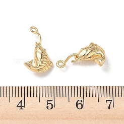 真鍮チャーム  3D金魚チャーム  18KGP本金メッキ  17x11x5mm  穴：1.3mm&nbsp;KK-P355-26G