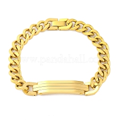 304 Stainless Steel Cuban Link Chain Bracelets for Women Men&nbsp;BJEW-R018-01G