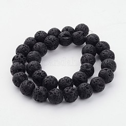 天然溶岩岩ビーズ連売り  ラウンド  ブラック  20mm  穴：1.5mm  約90~100個/1000g&nbsp;G434-13