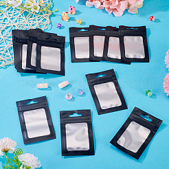 窓付き、陰陽柄の再封可能なプラスチック袋 160個  長方形  ブラック  9.7x5.9x0.15cm  片側の厚さ：3.1ミル（0.08mm）&nbsp;ABAG-TA0001-94A
