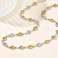 Two Tone 304 Stainless Steel Triangle Link Chain Necklaces for Women&nbsp;NJEW-G201-01GP